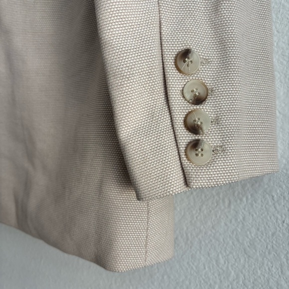 WeWoreWhat Tweed Relaxed Single Breasted Oversized Blazer Jacket Beige Small - Picture 10 of 13